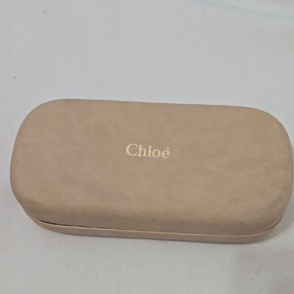 Chloe Tan Cosmetic Bag with Smooth Leather Finish - Picture 1 of 5